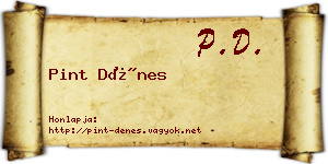 Pint Dénes névjegykártya